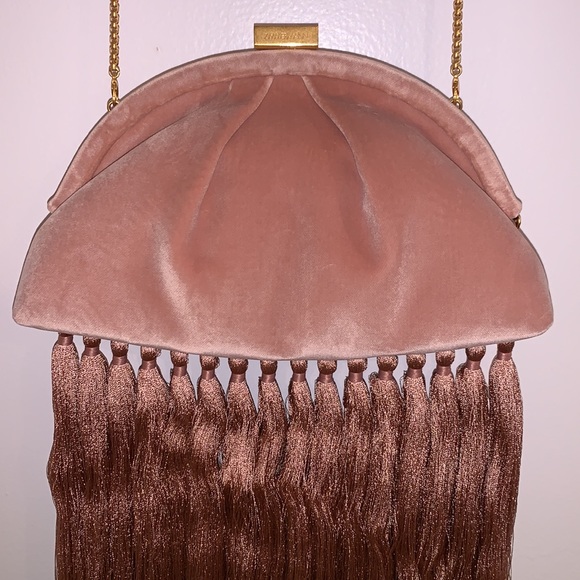 ZIMMERMANN velvet fringe pouch in pink - Picture 4 of 13